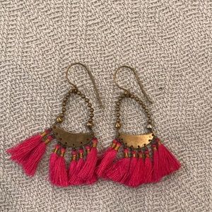 Pink tassel earrings